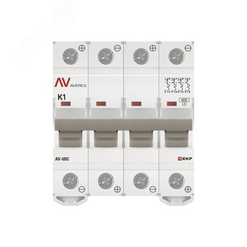 Выключатель автоматический AV-6 DC 4P 1A (K) 6kA AVERES