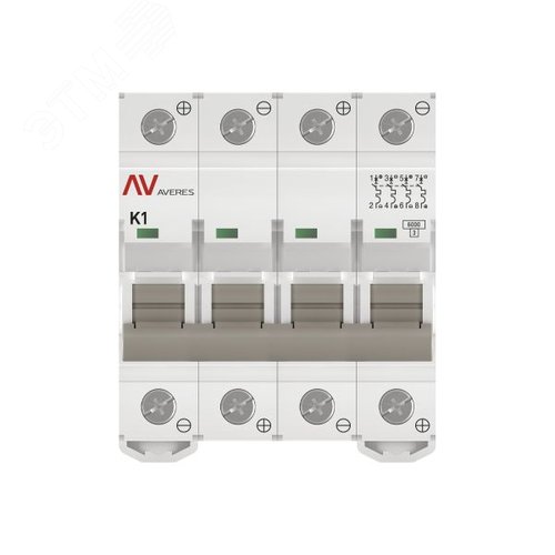 Выключатель автоматический AV-6 DC 4P 1A (K) 6kA AVERES