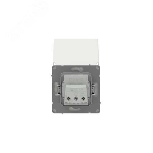Розетка силовая, 2P+E, с з/ш, с крышкой, IP44, KANT, белый песок
