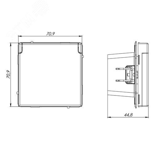 Розетка силовая, 2P+E, с з/ш, с крышкой, IP44, KANT, белый песок
