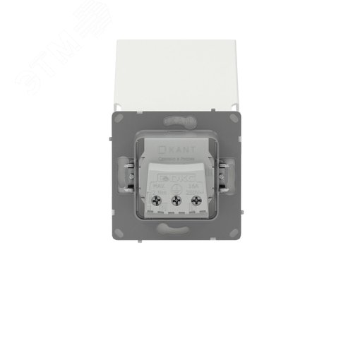 Розетка силовая, 2P+E, с з/ш, с крышкой, IP44, KANT, белый песок