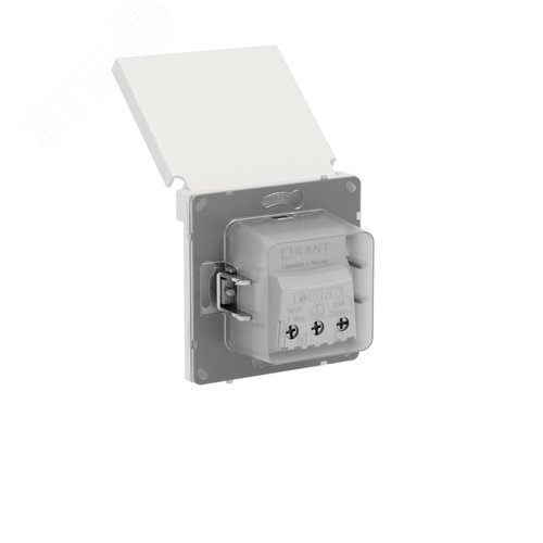 Розетка силовая, 2P+E, с з/ш, с крышкой, IP44, KANT, белый песок