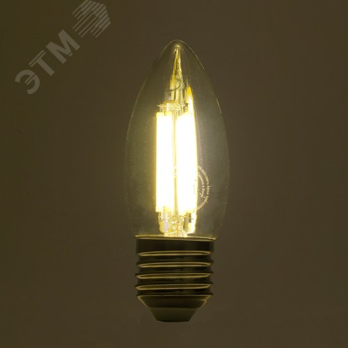 Лампа светодиодная LED 8вт Е27 белый свеча FILAMENT .PRO