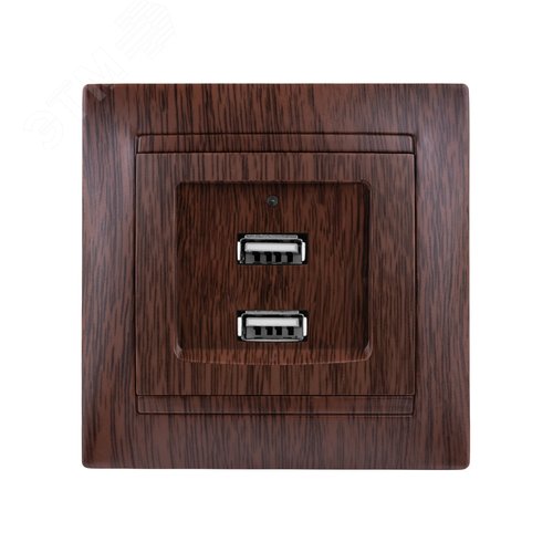 Розетка USB A+A 2.1 А 5 В венге Лама