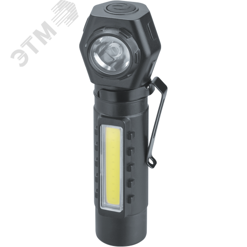 Фонарь светодиодный NPT-CP34-ACCU пластиковый 1LED, 3Вт + 1СОВ, 3Вт