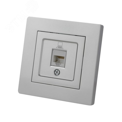Розетка компьютерная RJ45 серебр. металлик Сенеж
