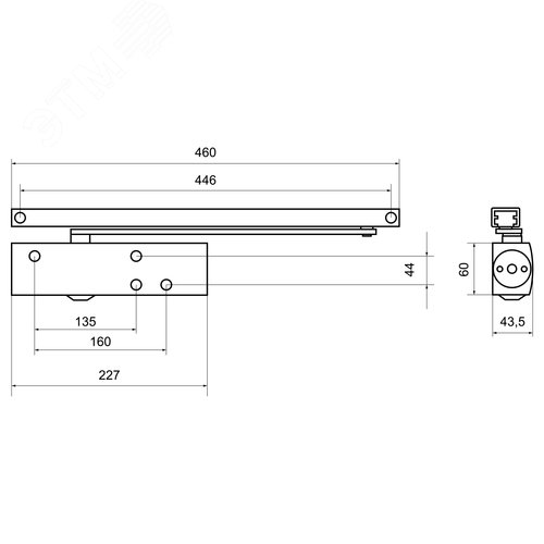 Доводчик дверной БУЛАТ PROFI ДД 802/5 BH-W (25-120кг) белый