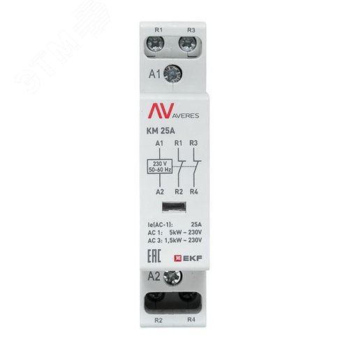 Контактор модульный КМ 25А 2NC 230VAC (1 мод.) AVERES