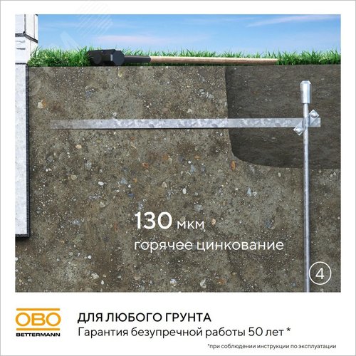 Комплект заземления безмуфтовый D20 мм, 3 м, FT (EK 219 20 3 ST FT)