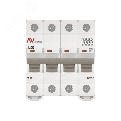 Выключатель автоматический AV-10 4P 40A (L) 10kA AVERES