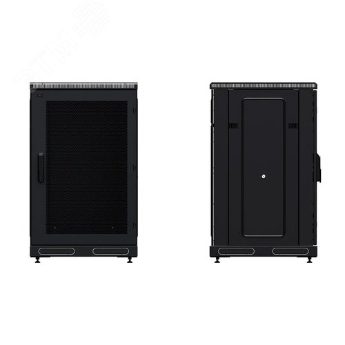 Шкаф телекоммуникационный напольный 47U 600x800 ШТ-НП-М-47U-600-800-П-Ч, передняя дверь перфорация, черный