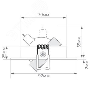 Светильник ИВО-50w G5.3 поворотный квадратный белый-хром