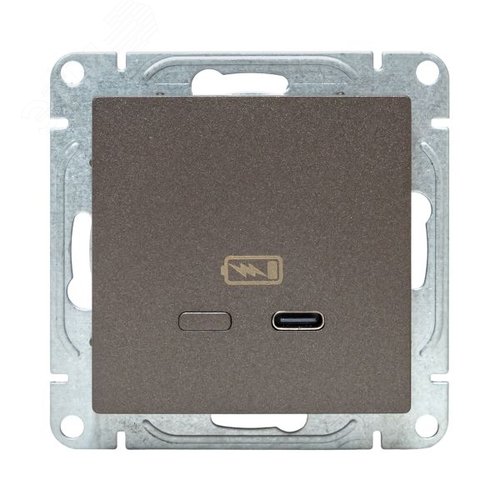 Механизм розетки USB-С быстрая мокко Эпика EKF