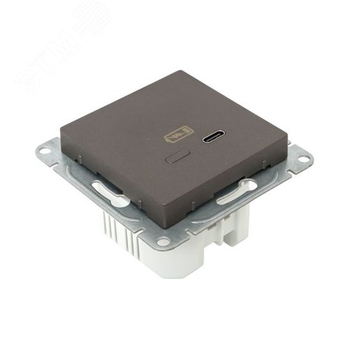 Механизм розетки USB-С быстрая мокко Эпика EKF