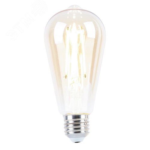 LED 3вт Е27,2700К,прозрачный золотой ST64 Feron