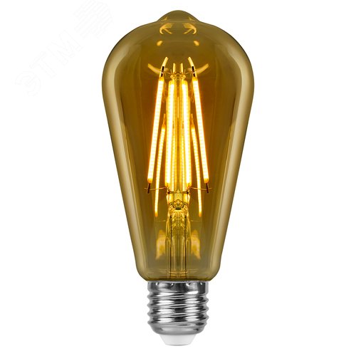 LED 3вт Е27,2700К,прозрачный золотой ST64 Feron