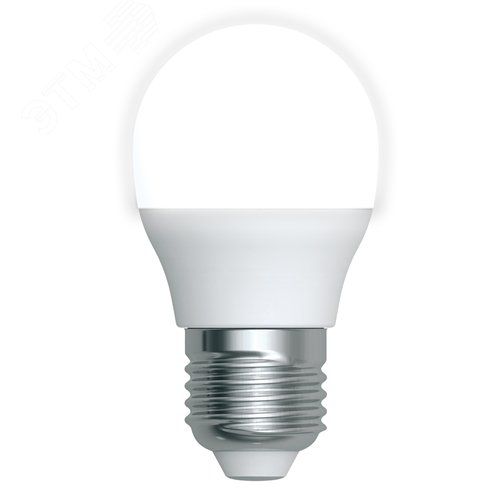 Лампа светодиодная 6 Вт Форма шар матовая Белый свет 4000К Картон LED-G45-6W/4000K/E27/FR/RA95 PLK01WH