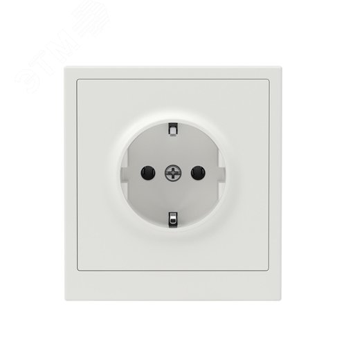 Розетка силовая, 2P+E, с заземлением без з/ш, KANT, белый песок