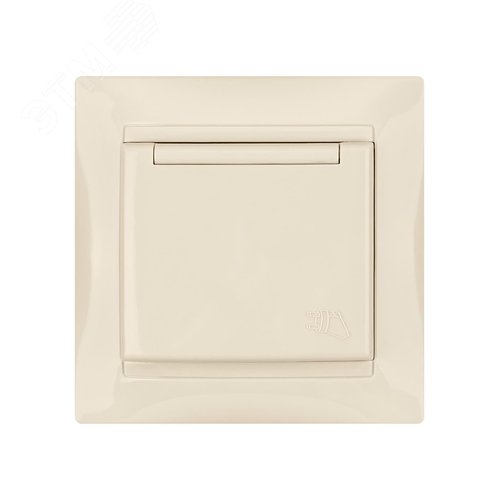 Розетка 2П+З 16А 250В IP44 с защ. шт. с крышкой сл. кость Лама