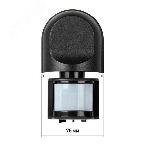 Датчик движения настенный инфракрасный 1200 Вт 180 градусов IP44, черный MD 04