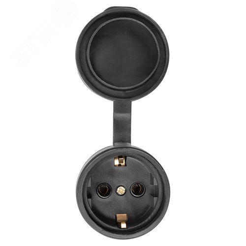 Розетка переносная с заглушкой каучук 2Р+РЕ 16А 250В IP44