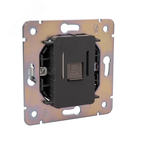 Розетка STRONG компьютерная RJ45 кат6 скрытой установки механизм графит