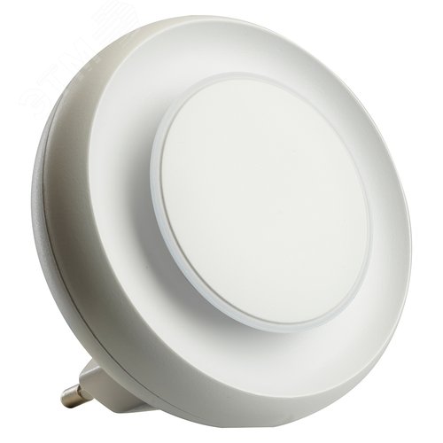Ночник светодиодный 0.5w LED с датчиком освещенности круг белый