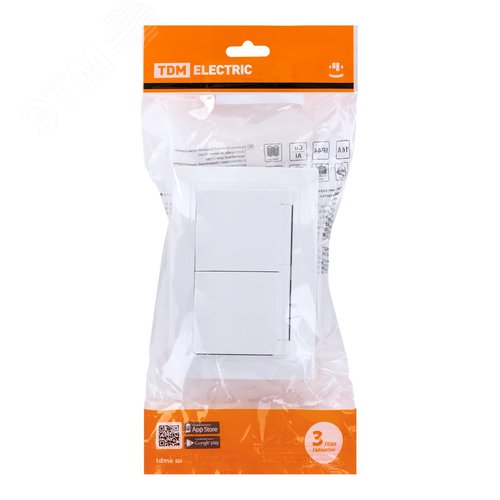 Розетка двойная 2П+З с защ. шт. и крышкой 16А 250В IP44 (основание пластик) белая Таймыр TDM