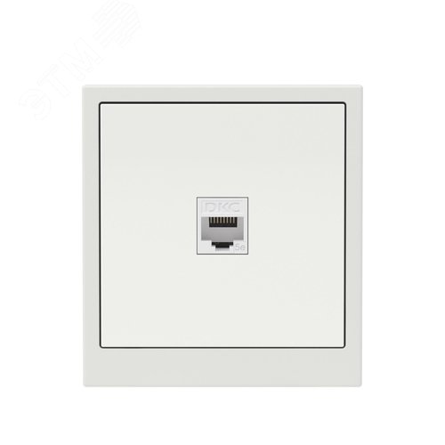 Компьютерная розетка RJ-45 без шторки, кат.5е одинарная, KANT, белый песок