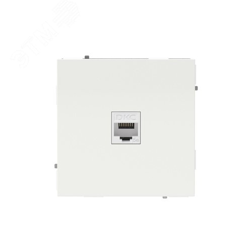 Компьютерная розетка RJ-45 без шторки, кат.5е одинарная, KANT, белый песок