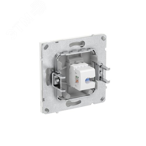 Компьютерная розетка RJ-45 без шторки, кат.5е одинарная, KANT, белый песок