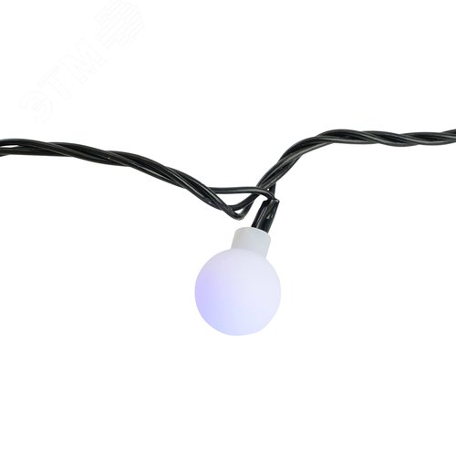 Гирлянда линейная Шарики LED мультиколор 12 м черный шнур