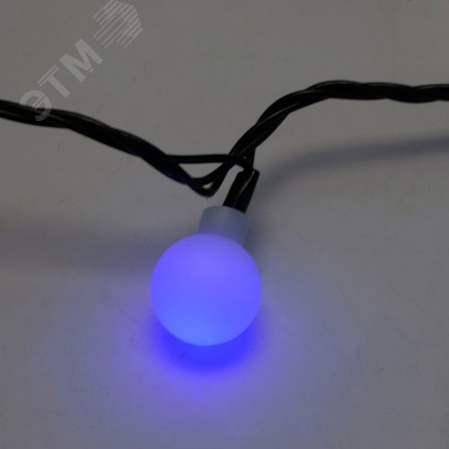 Гирлянда линейная Шарики LED мультиколор 12 м черный шнур