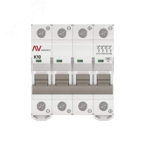 Выключатель автоматический AV-6 DC 4P 10A (K) 6kA AVERES
