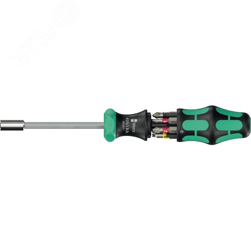 Набор торсионных бит с отвёрткой-битодержателем c трещоткой, 1/4'' C 6.3, 6 пр., PH 1/2, PZ 1/2, SL 5.5/6.5, Take It Easy, Kraftform Kompakt 27 RA 1 SB