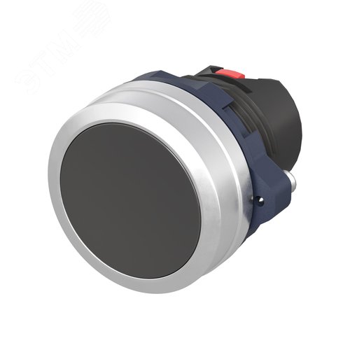 Головка кнопки плоская без фиксации, черная, алюминий