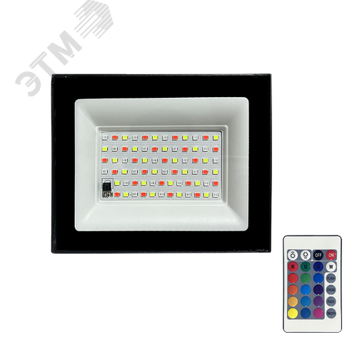 Прожектор светодиодный LED ДО PFL-30W RGB-RC черный IP65