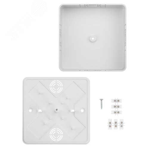 Коробка распаячная КР 100х100х29 ОП с клем колодкой белая IP40