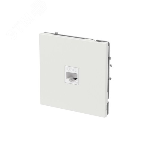 Компьютерная розетка RJ-45 без шторки, кат.6А одинарная,KANT, белый песок