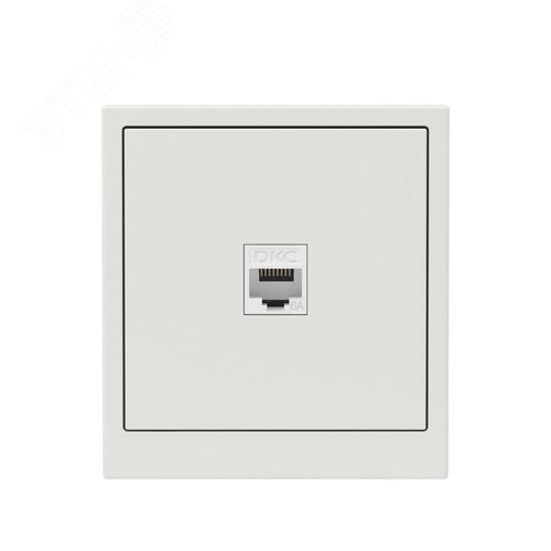 Компьютерная розетка RJ-45 без шторки, кат.6А одинарная,KANT, белый песок