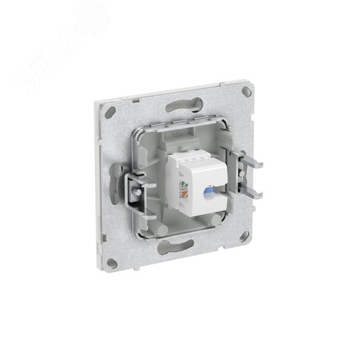 Компьютерная розетка RJ-45 без шторки, кат.6А одинарная,KANT, белый песок