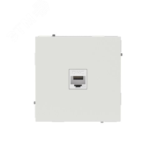 Компьютерная розетка RJ-45 без шторки, кат.6А одинарная,KANT, белый песок