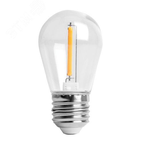 Лампа светодиодная LED 0.5вт Е27 метеор прозрачный 2700К S14 3 режима работы (упаковка 2шт)