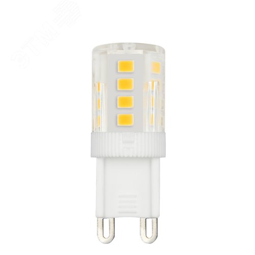 Лампа светодиодная прозрачная Теплый белый свет 3000K LED-JCD-4,5W/3000K/G9/CL/SLS