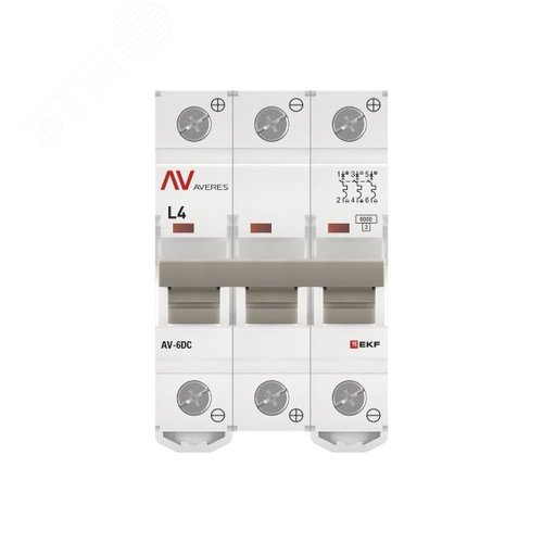 Выключатель автоматический AV-6 DC 3P 4A (L) 6kA AVERES