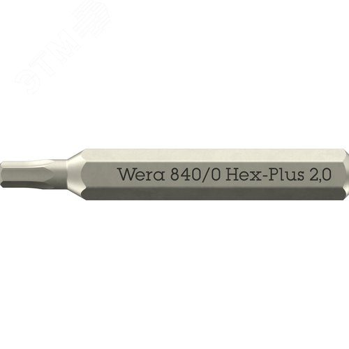 Бита с внешним шестигранником, HEX 2.0 мм x 30 мм, хвостовик шестигранный 5/32'' C4.0 (4 мм), 840/0 Micro Hex-Plus