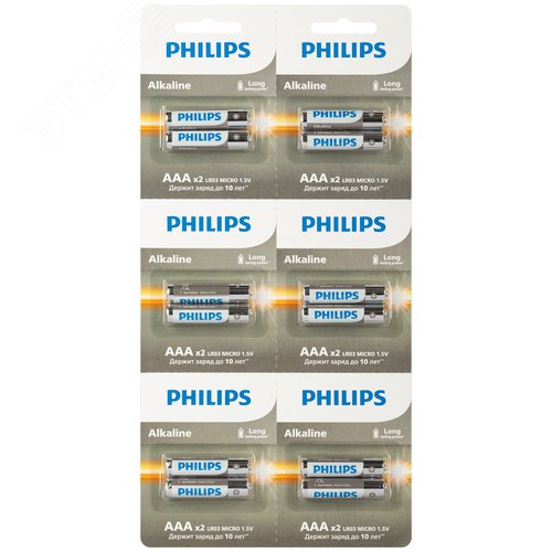 Элемент питания алкалиновый LR03A12S/51 ААА 1,5v 2х6 шт. LR03-2BL Entry