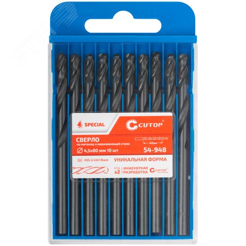 Сверло по металлу Special, HSS-G, 4,5x80/42 мм, 10 шт.