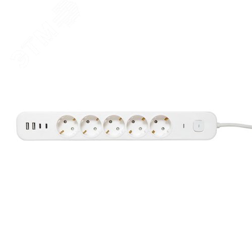 Удлинитель LUX 5 гнезд 2USB 2,4А+2type-C 5 метров 1,5мм2
