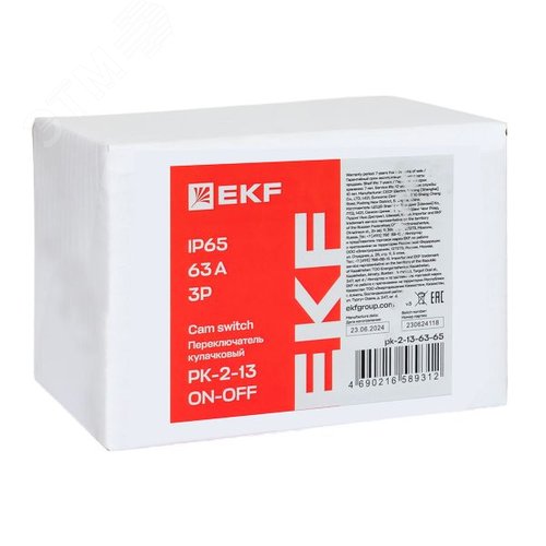 Переключатель кулачковый ПК-2-13 63А 3P ВКЛ-ВЫКЛ IP65 EKF